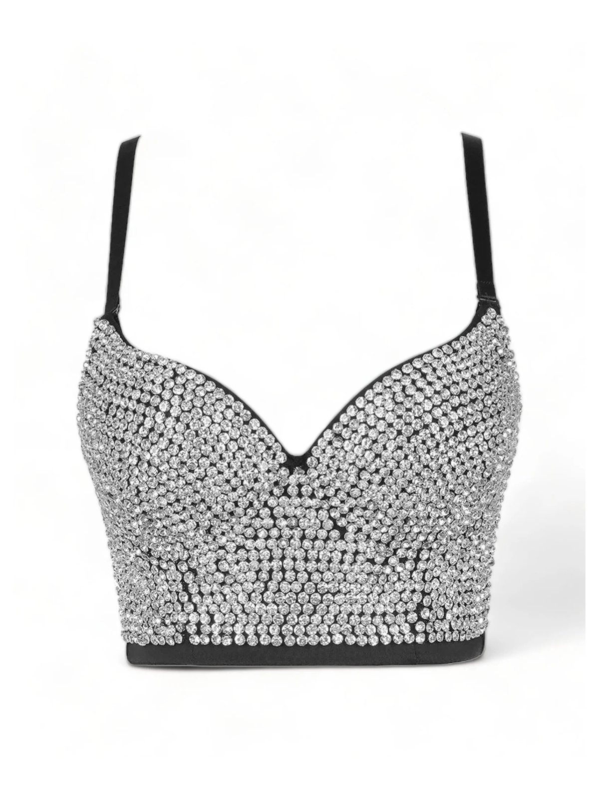 Stevie Rhinestone Bustier - Black