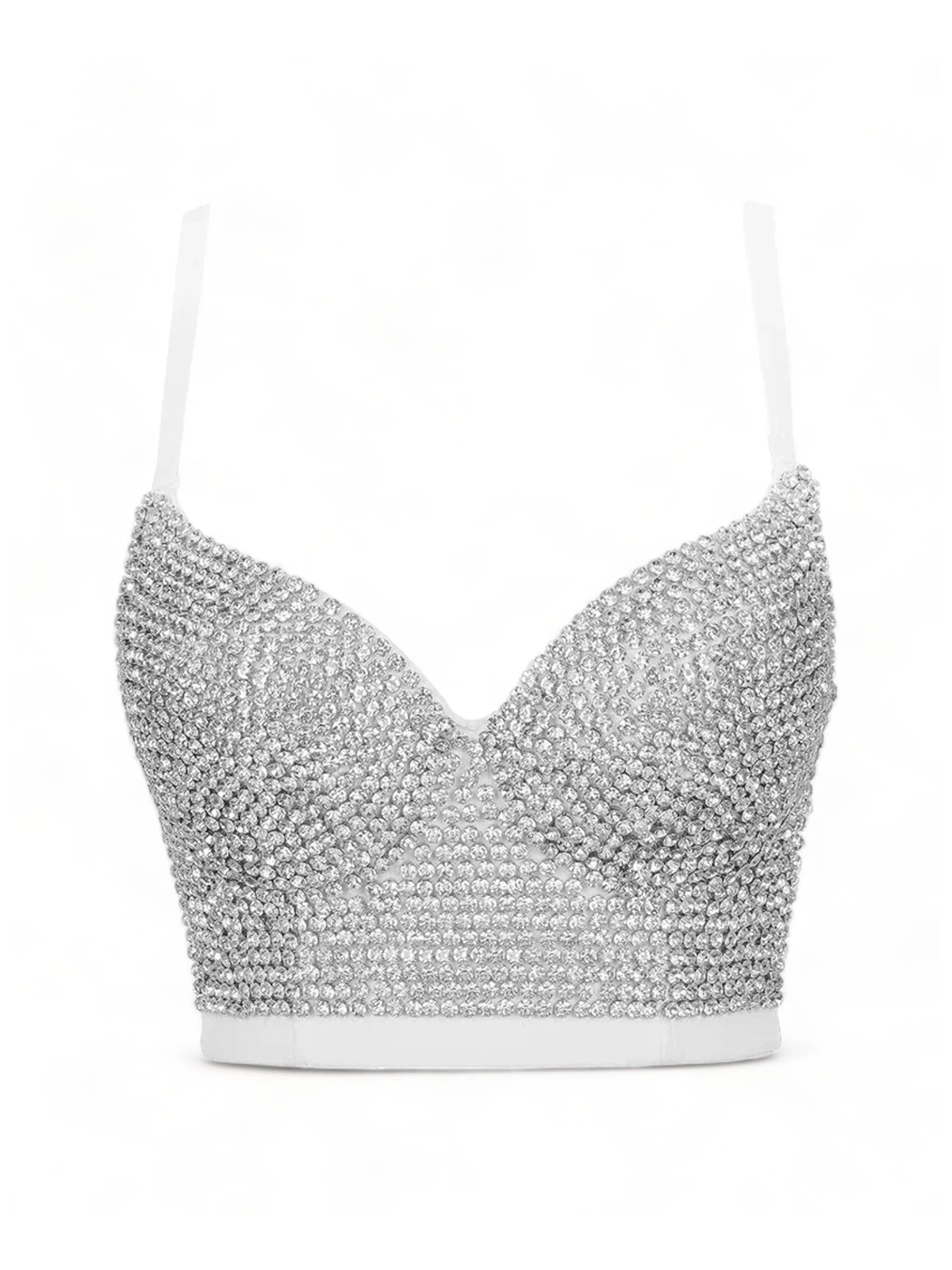 Stevie Rhinestone Bustier - White
