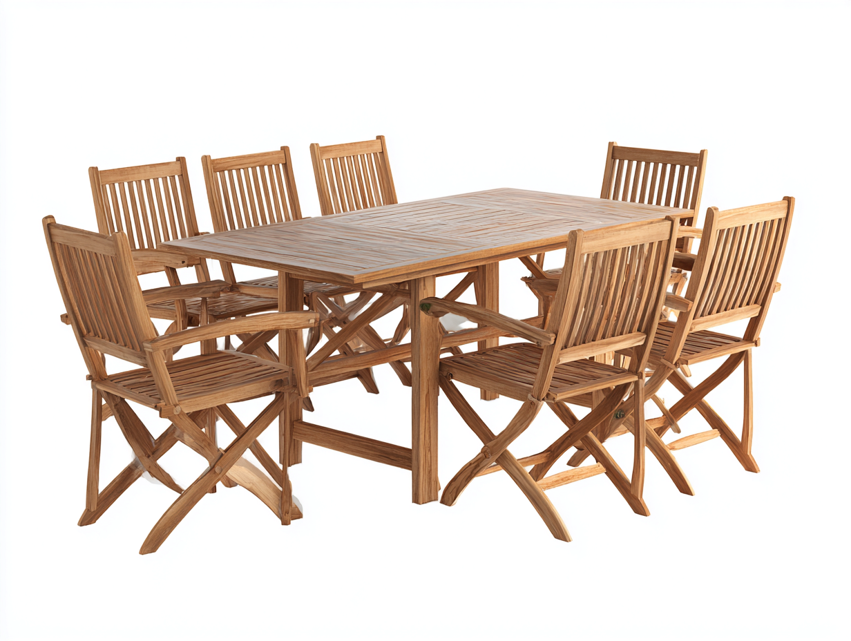 Conjuntos de comedor de jardín de madera maciza 180x90x75 cm - marrón - diseño natural para terraza y jardín-Cottagohut