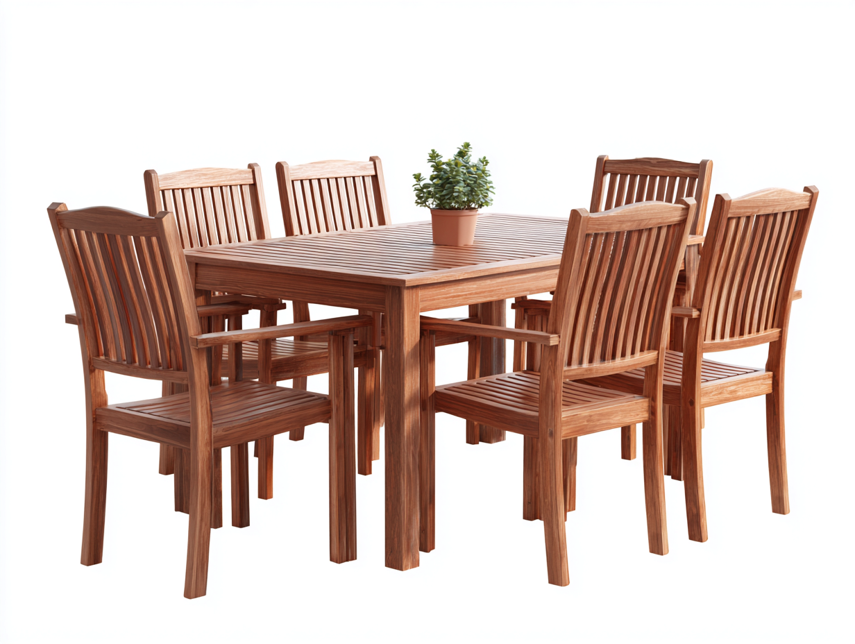 Conjuntos de comedor de jardín madera maciza 150x90x75 cm - marron - estilo clasico para terraza y patio-Cottagohut