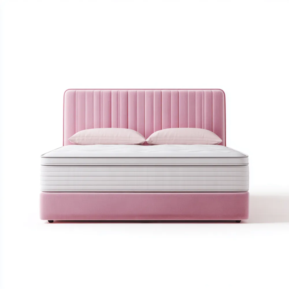 Bett mit Samtrahmen 180x200 cm - Rosa