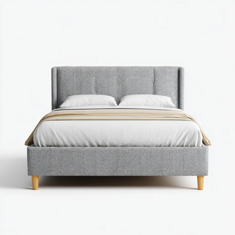 Polsterbett Stoff 180x200 cm - Hellgrau