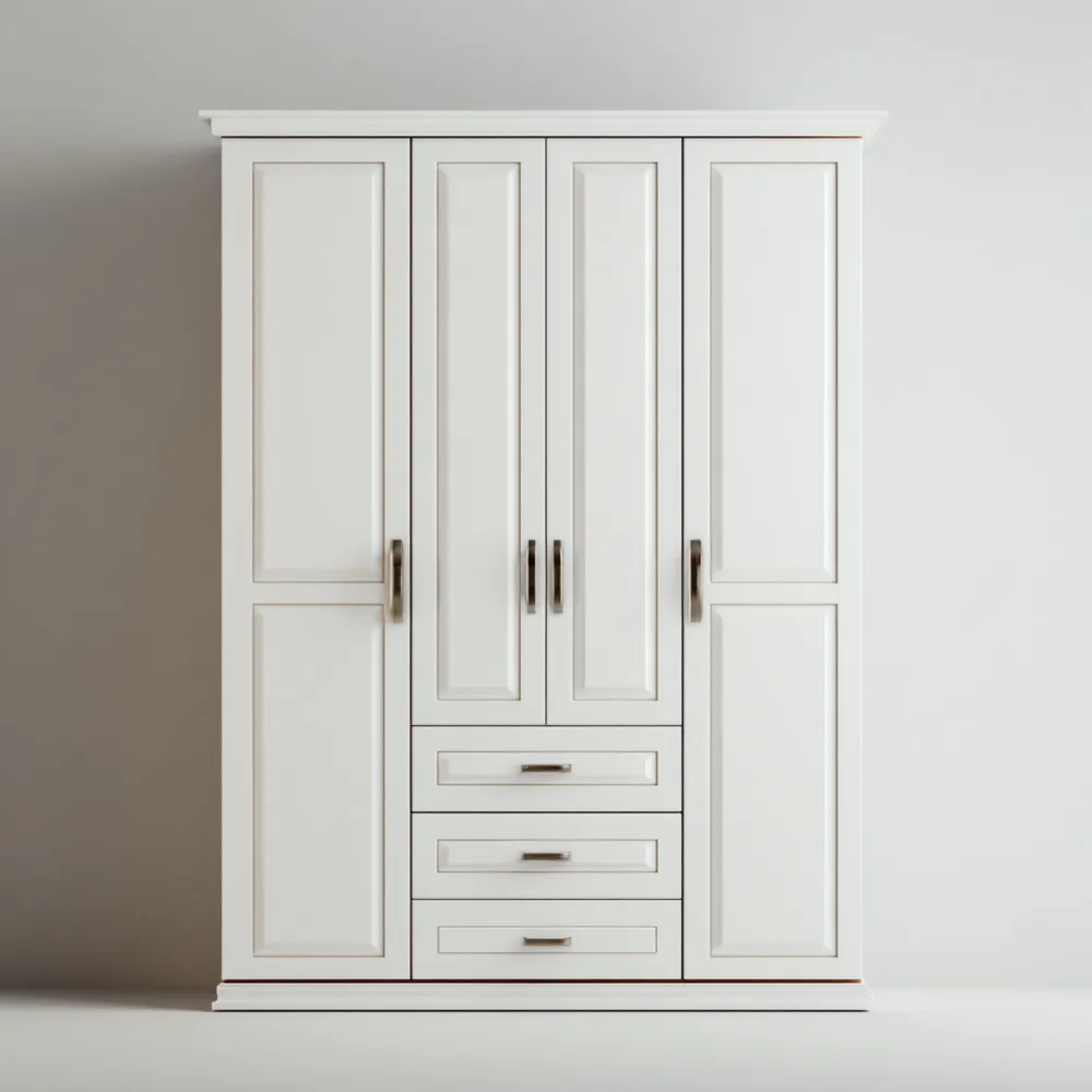 Kleiderschrank MDF 200x60x220 cm - Weiß