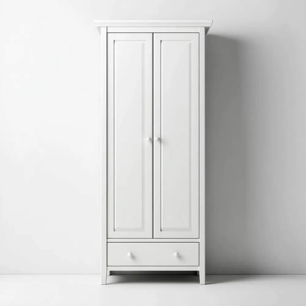 Kleiderschrank aus Holz Weiß 200x90x50 cm