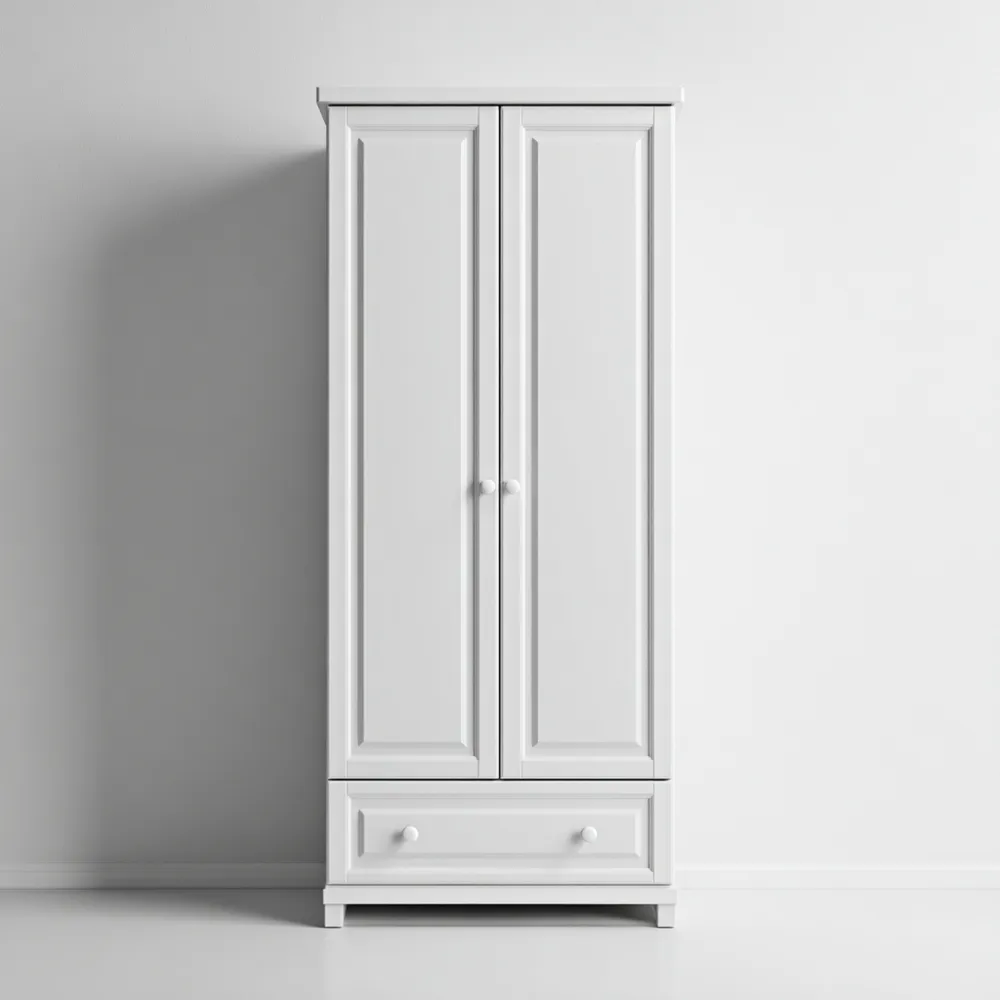 Kleiderschrank MDF-Holz Weiß 80x50x180 cm