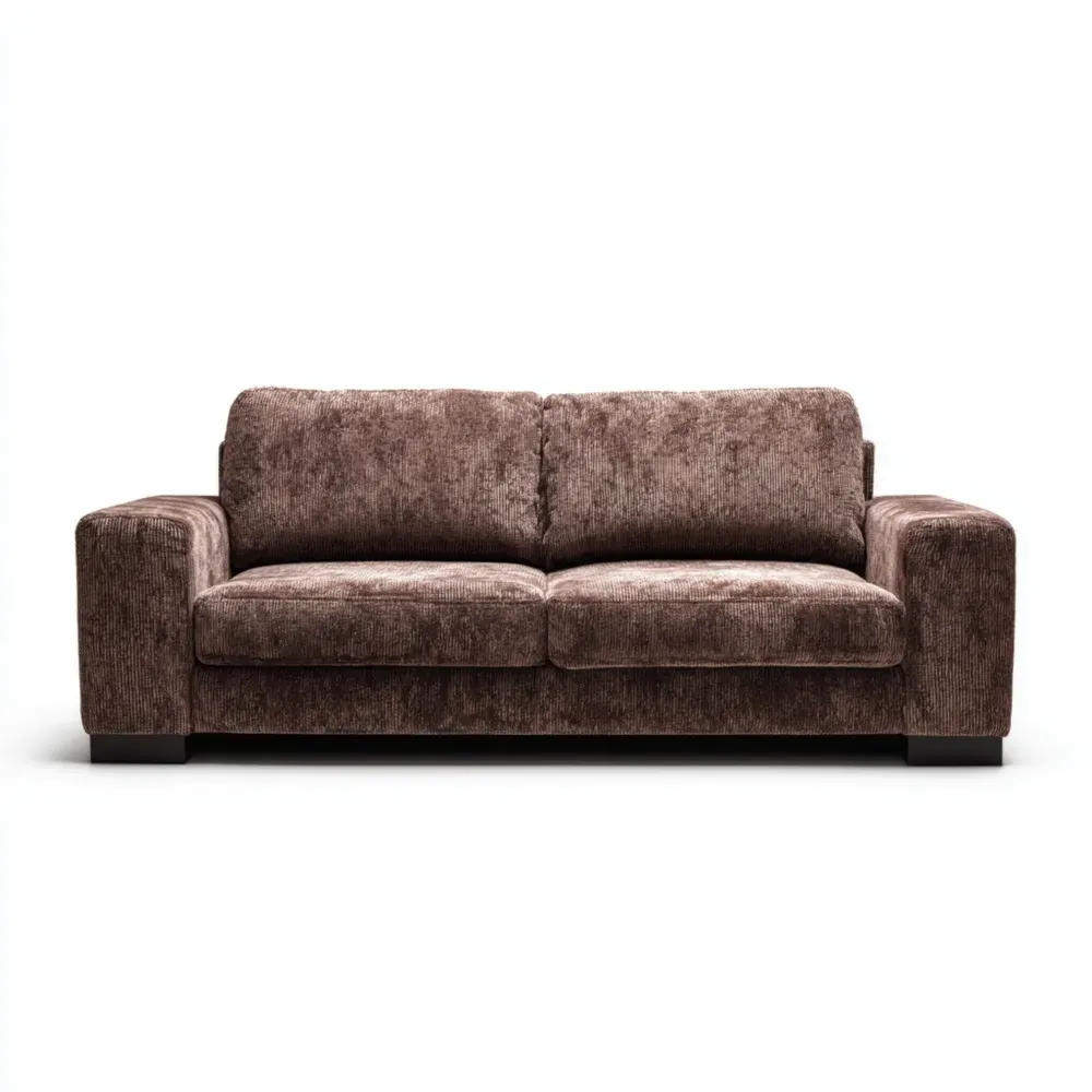 3-Sitzer Sofa aus Cordstoff Braun