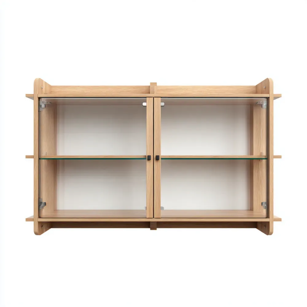 Hängeschrank Eiche mit Glasböden 60x30x40 cm