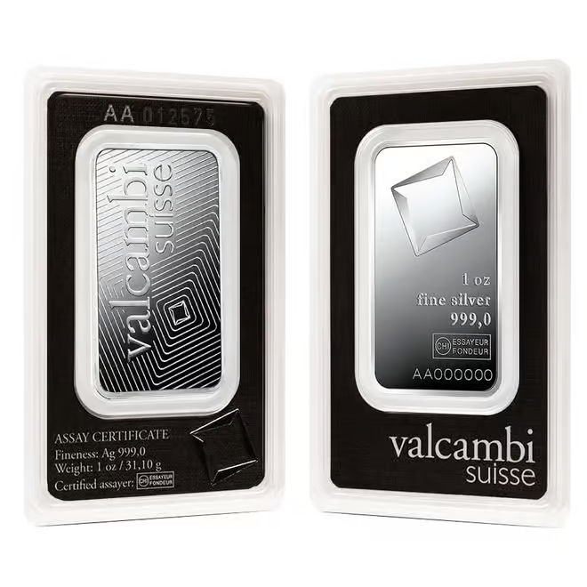1 oz Valcambi Silver Bar