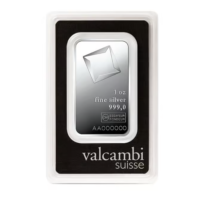 1 oz Valcambi Silver Bar