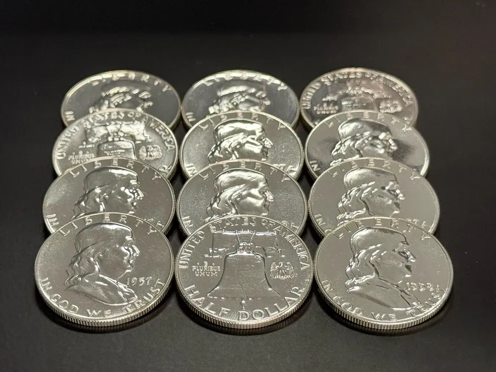 1948-1963(16Pcs) Franklin Half Dollars Philadelphia CHOICE-GEM Proof