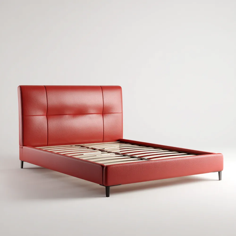 Bettgestell Kunstleder 160x200 cm Rot