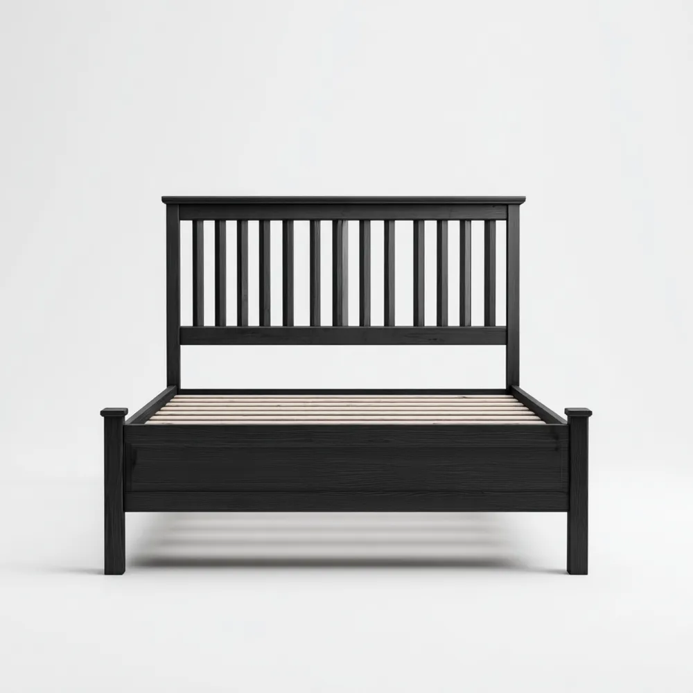 Holzbett 180x200 cm – Schwarz