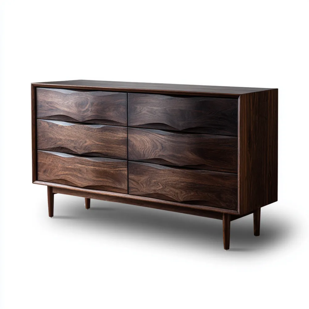 Kommode aus Walnussholz 120x40x60 cm - Dunkelbraun