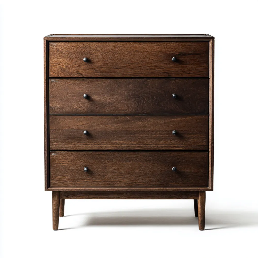 Holzkommode mit 4 Schubladen – Dunkelbraun