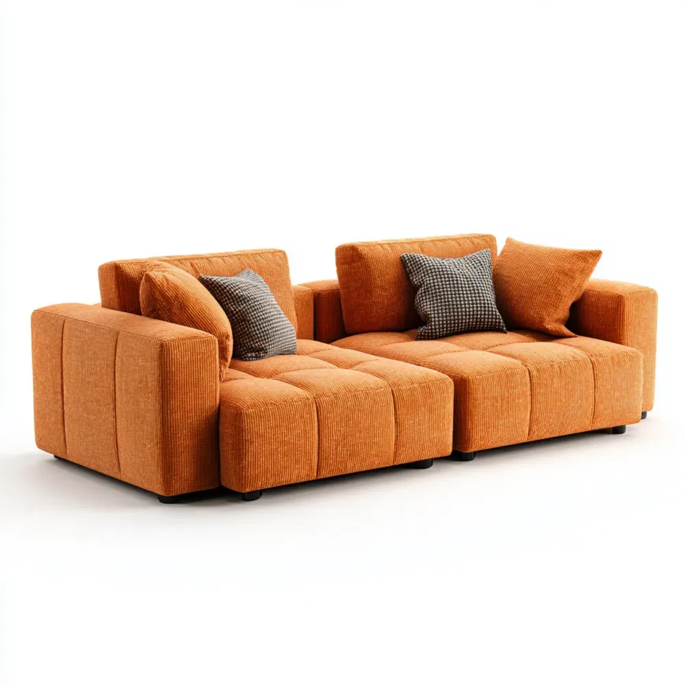 Modulares Sofa-Set aus Cordstoff 250x100x80 cm - Orange