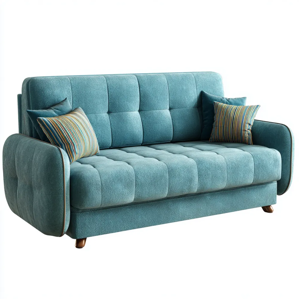 Stoff-Schlafsofa 200x90x85 cm - Aquamarin