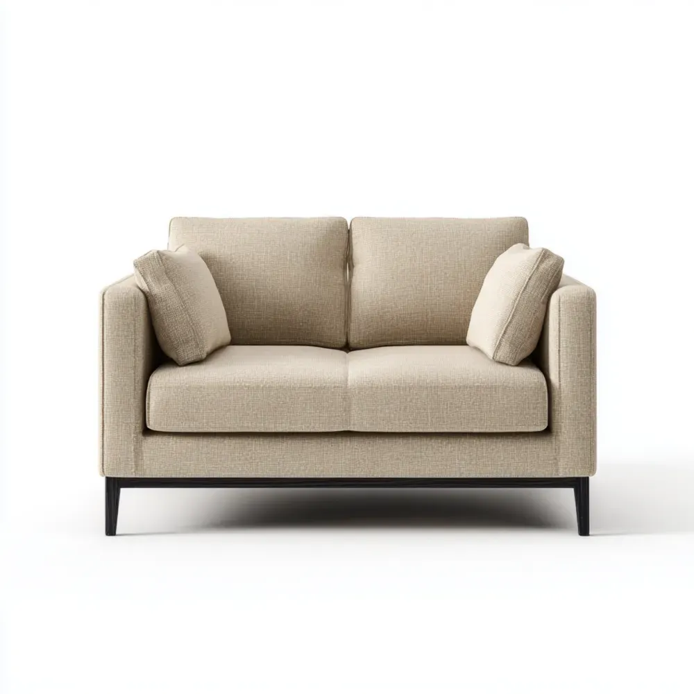 Zweisitzer Sofa Leinen Beige