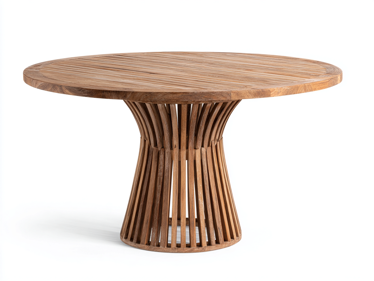 Gartentisch - Teakholz - 120 x 120 x 75 cm - Natur - Skulpturales Säulendesign-Sofagetyard