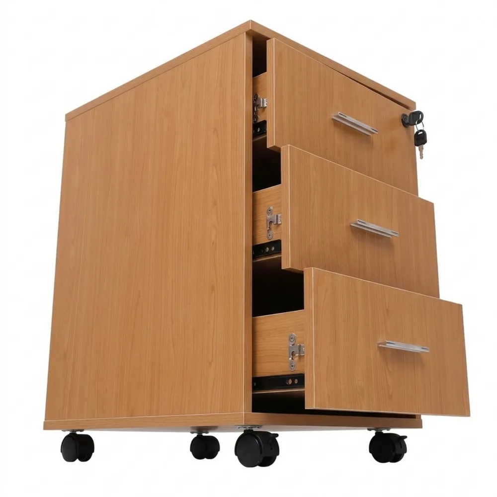 Mobiler Büroschrank mit 3 Schubladen, abschließbar, für Dokumente