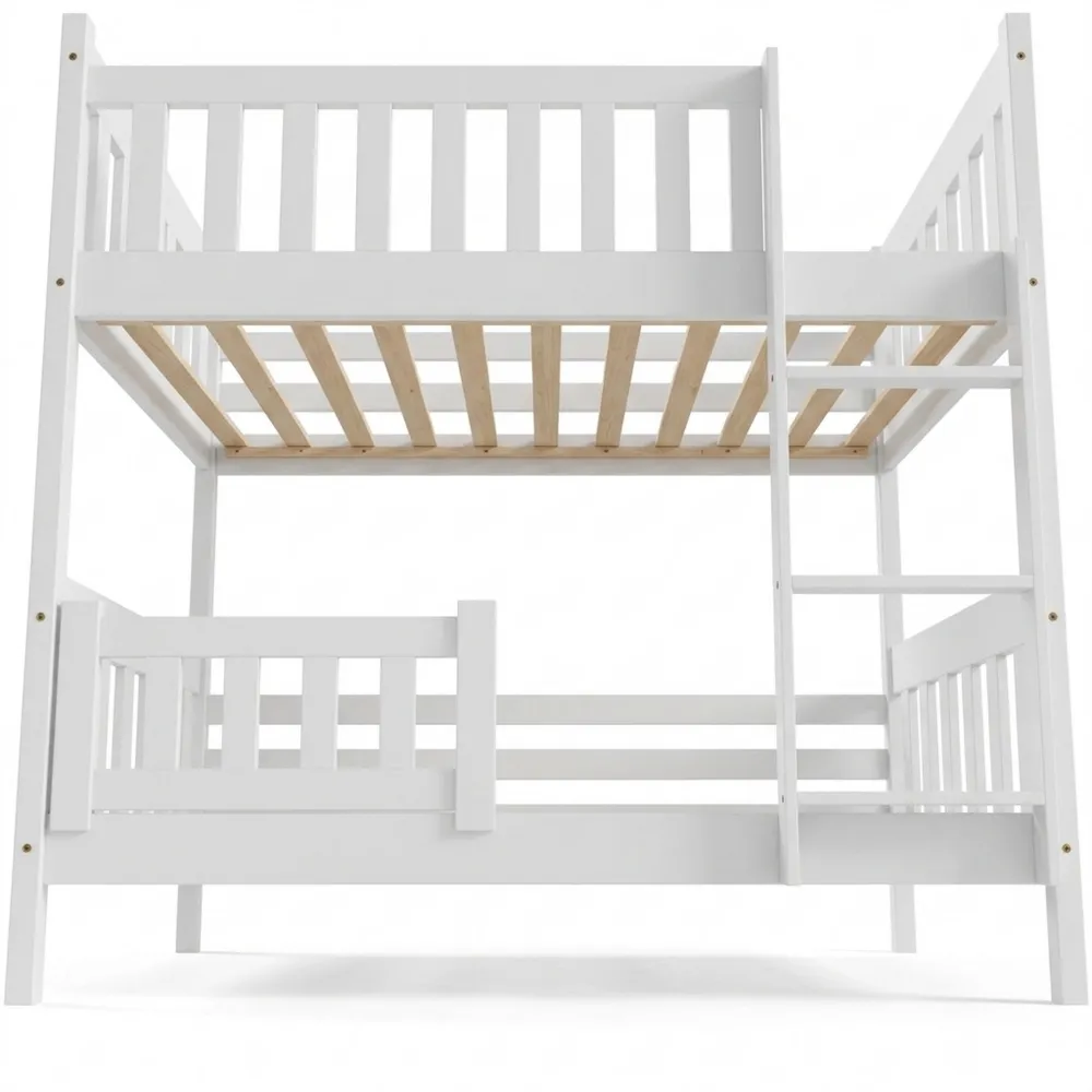 Kinderhochbett mit Treppe und Rausfallschutz, 80x160 cm, inklusive Lattenrost