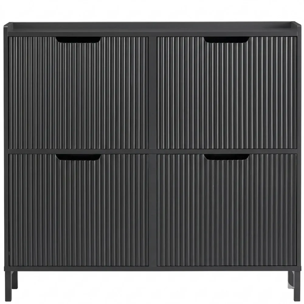 Schmaler Schuhkipper mit 4 Türen für Flur oder Schlafzimmer