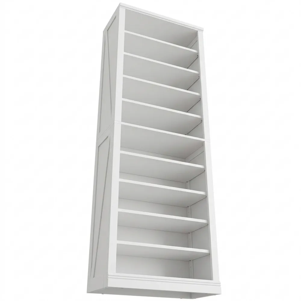 Freistehender Schuhschrank mit Verstellbaren Regalböden für 30 Paar Schuhe, Weiß