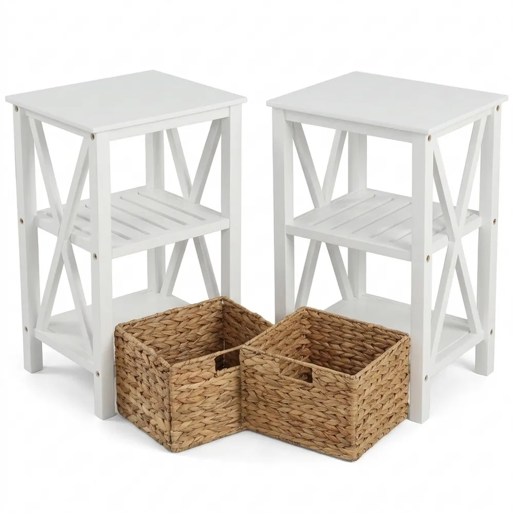 Moderner Beistelltisch mit Stauraum aus Seegras