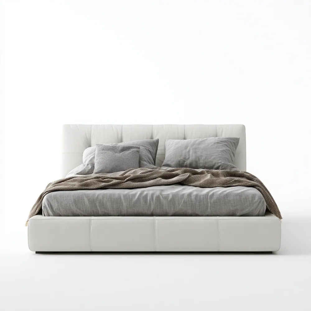 Polsterbett 180x200 cm Kunstleder Weiß