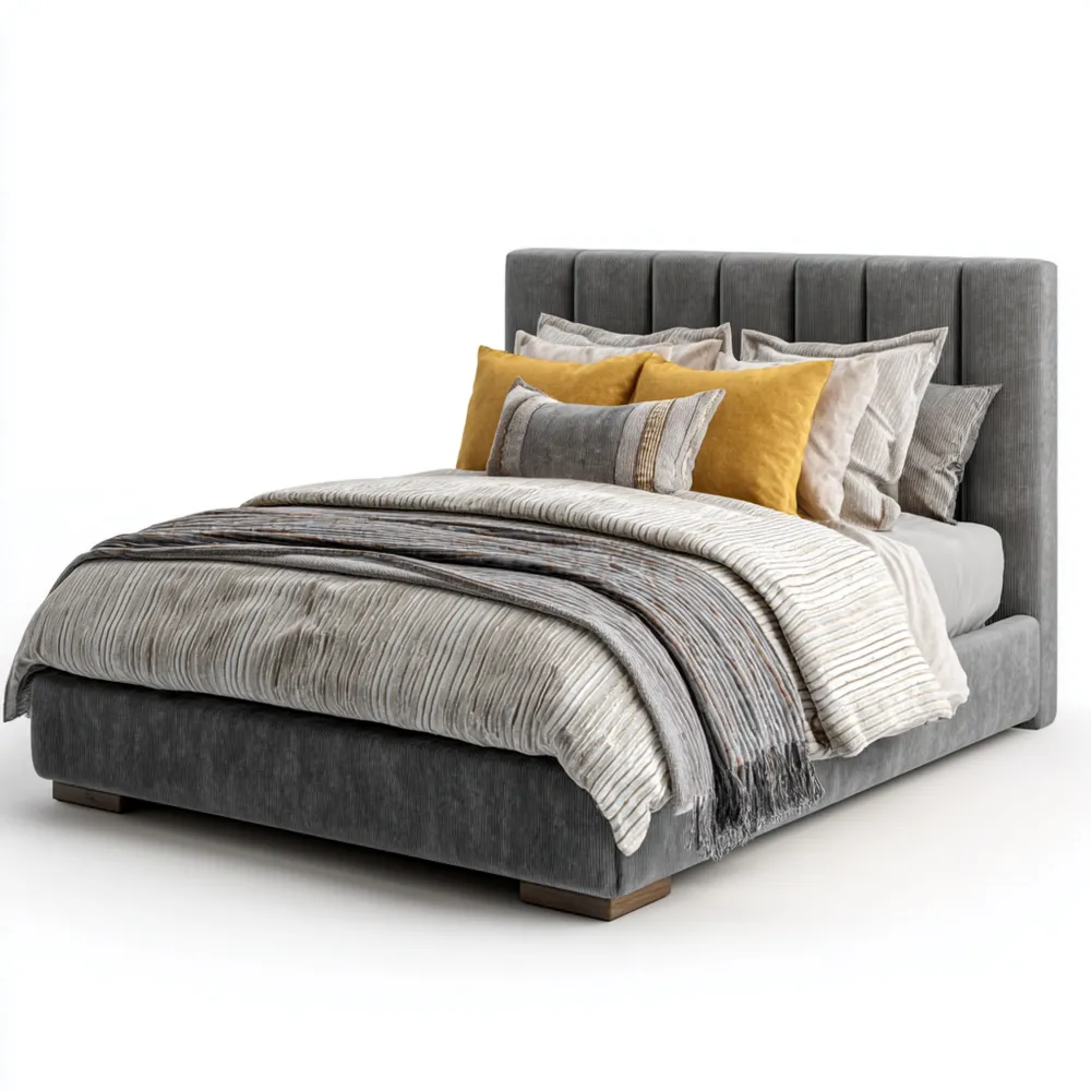 Polsterbett Stoff 180x200 cm - Grau