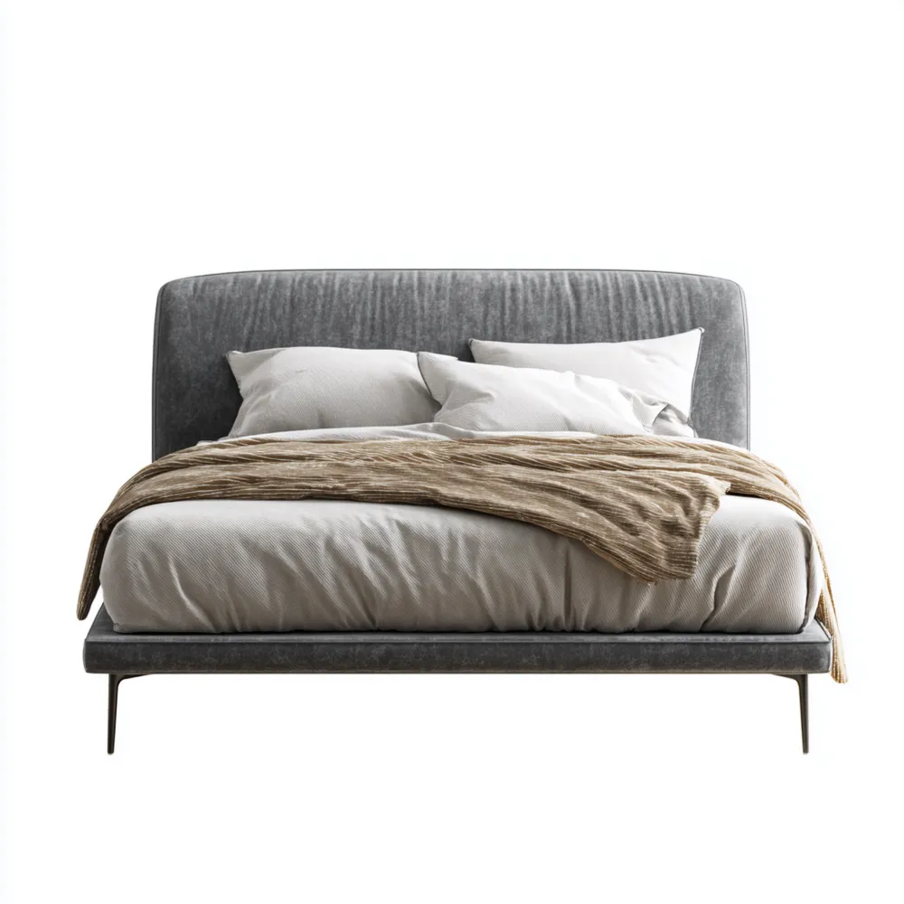 Polsterbett Samt 180x200 cm - Grau