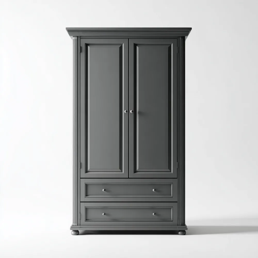 Kleiderschrank Massivholz Dunkelgrau