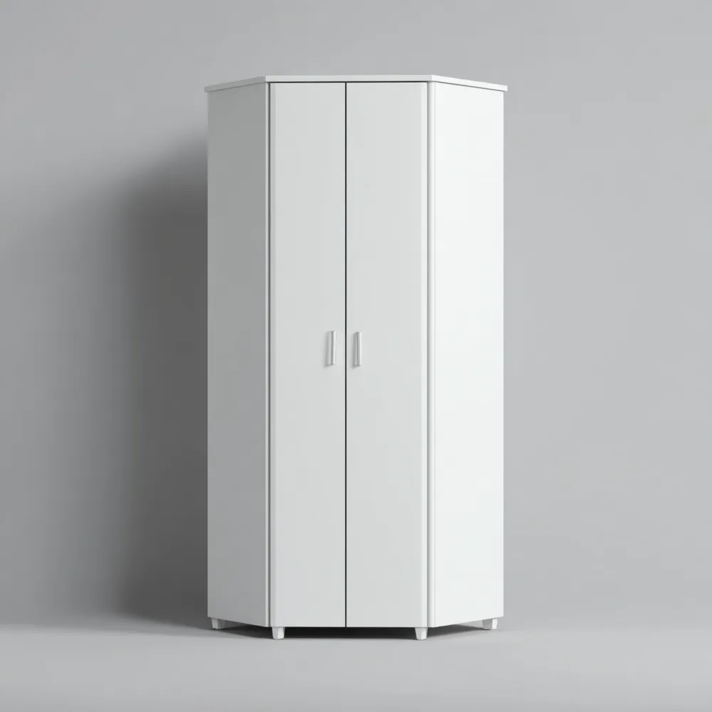 Eckschrank Holz 90x90x190 cm – Weiß