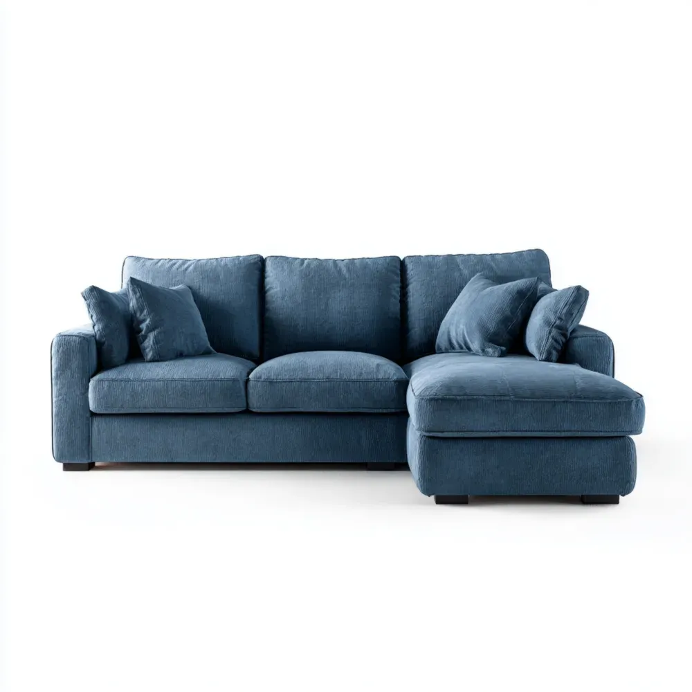 Ecksofa Stoff 250x150x85 cm – Blau