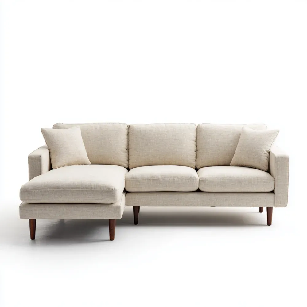 Ecksofa mit Polyesterbezug, Beige