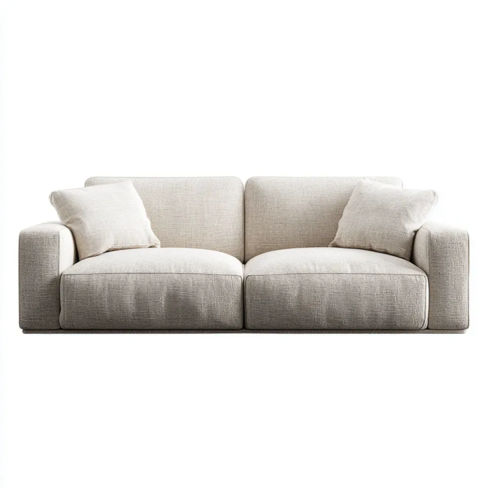 Dreisitzer Sofa Leinenmischgewebe Beige