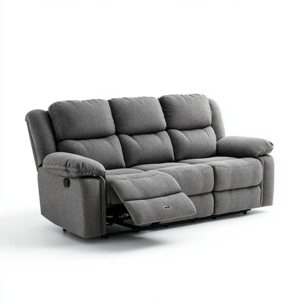 3-Sitzer Sofa mit Liegefunktion – Stoff – Grau