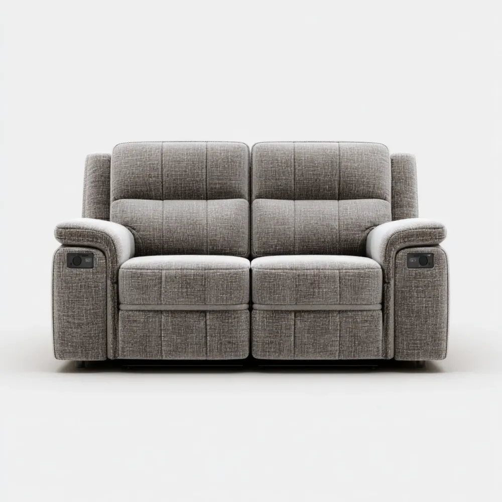 Zweisitzer-Sofa Stoff Polyester Grau