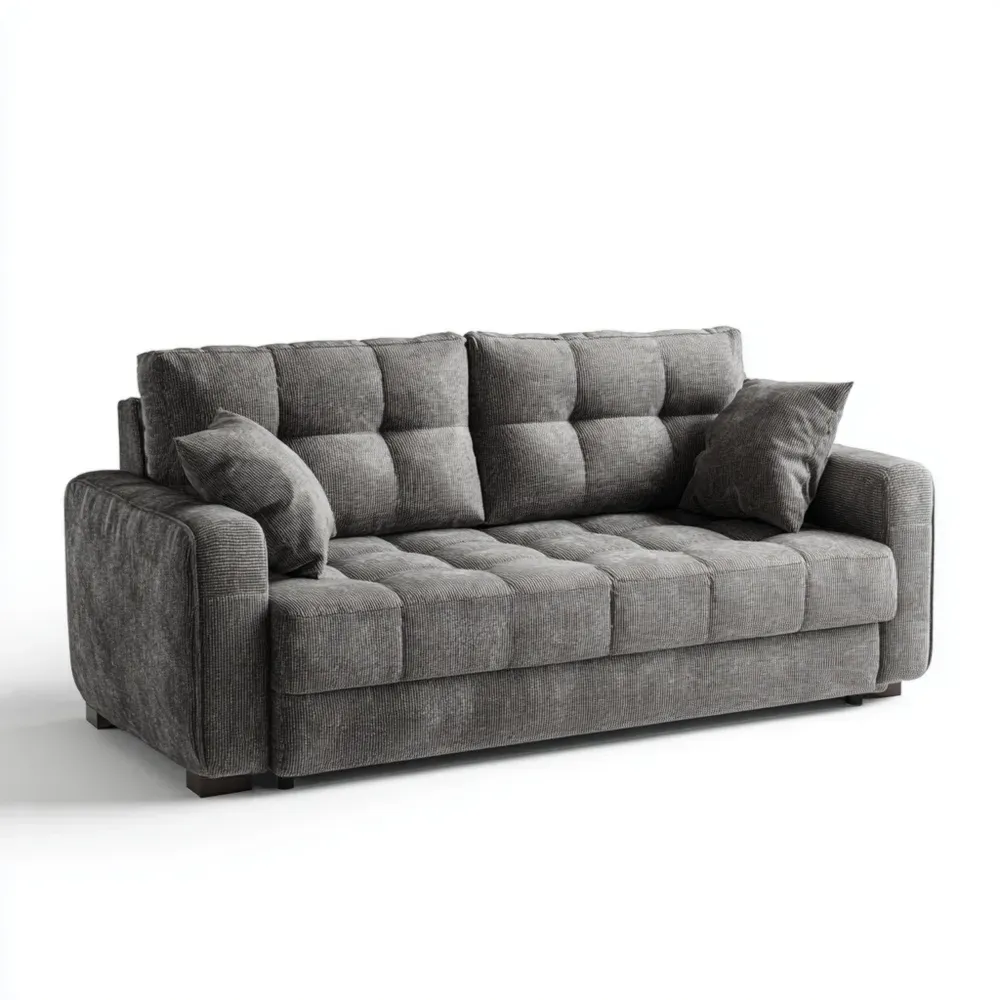 3-Sitzer Sofa Cord Dunkelgrau