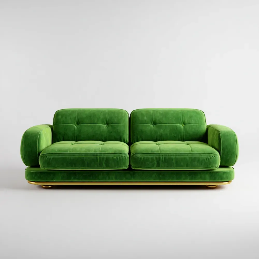 Zweisitzer Sofa Samt Grün 210x95x85 cm