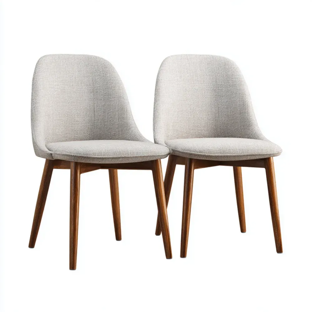 Esszimmerstuhl Set Leinenstoff 54x45x84 cm Hellgrau