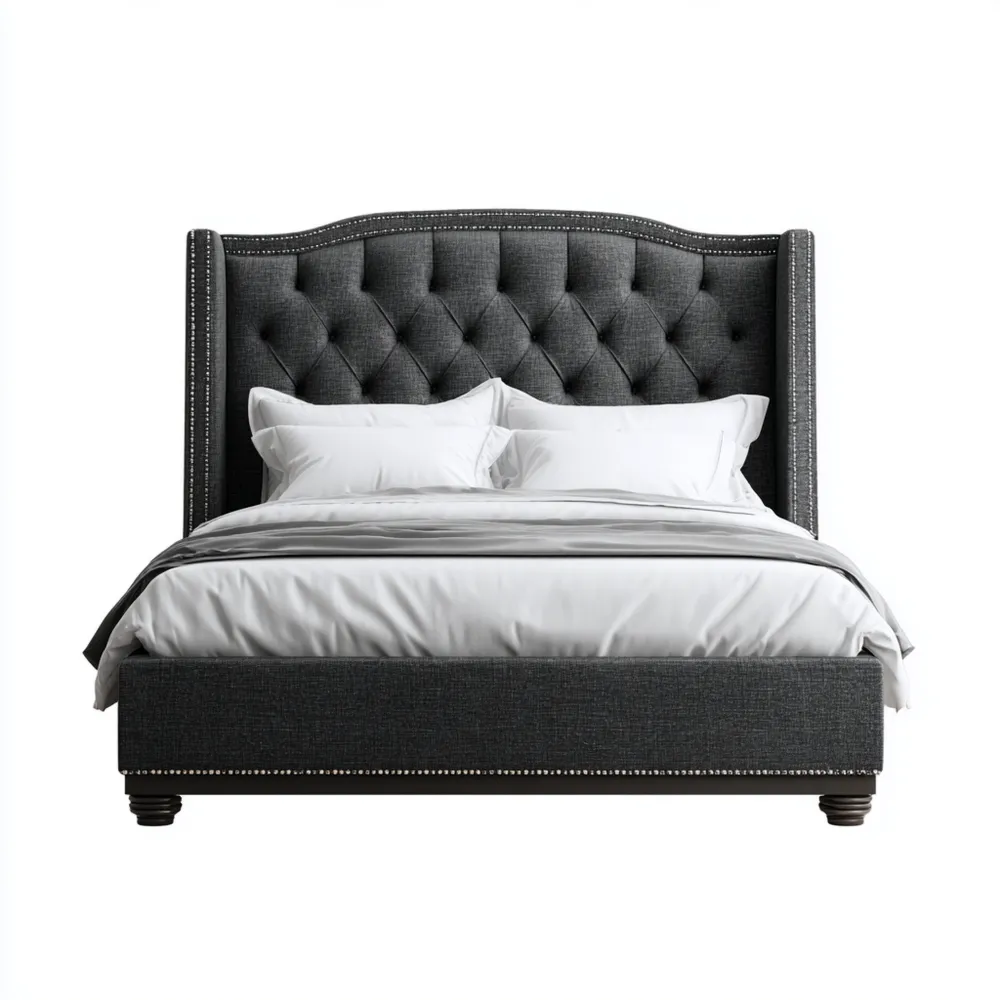 Polsterbett Leinen 200x160x120 cm - Dunkelgrau