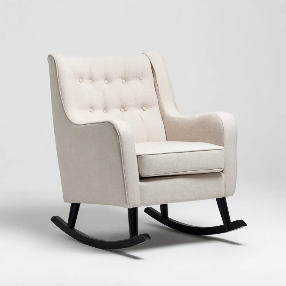 Schaukelstuhl Stoff 75x90x105 cm – Creme