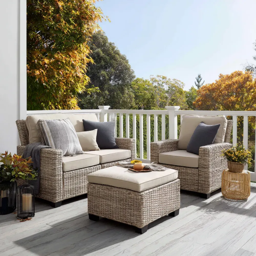 Gartenmöbel-Set Polyrattan Beige