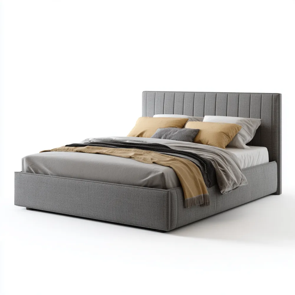 Polsterbett Stoff Hellgrau 200x160x100 cm