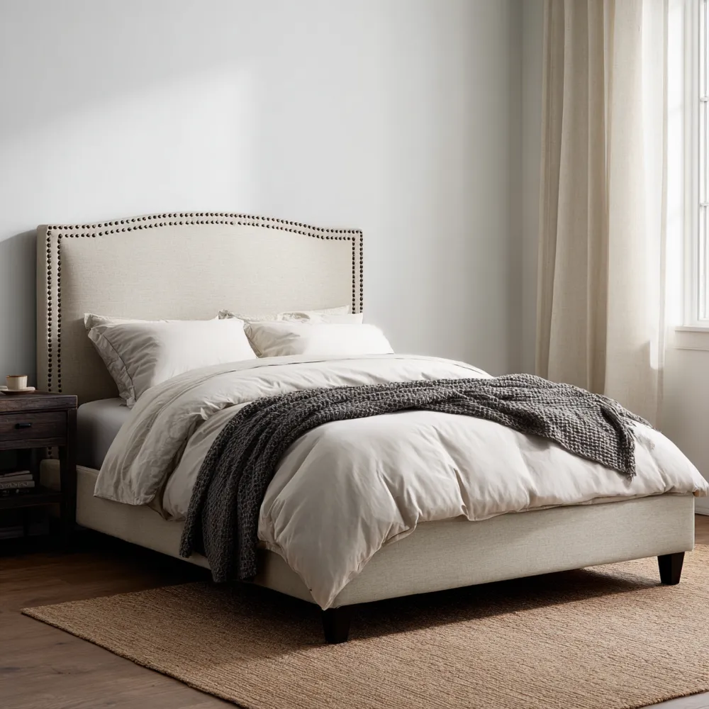 Polsterbett Stoff 180x200 cm - Beige