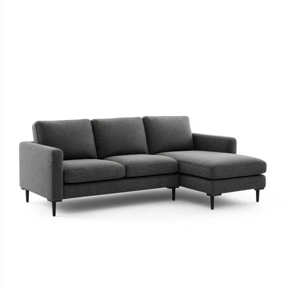 Ecksofa mit Stoffpolsterung 220x150x85 cm - Dunkelgrau