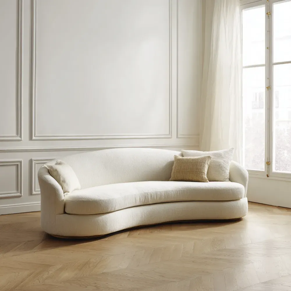 Sofa aus Stoff Cremefarben 220x90x75 cm