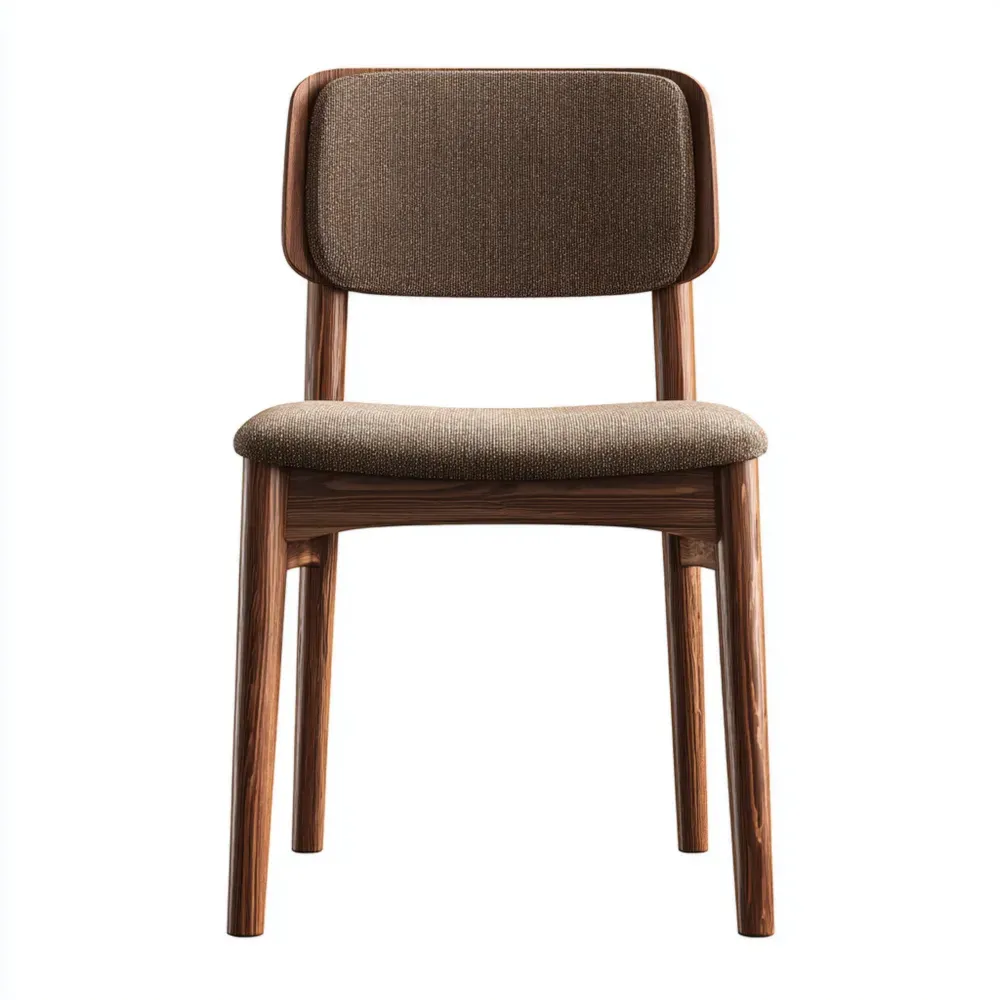 Esszimmerstuhl Holzrahmen Stoffbezug Braun