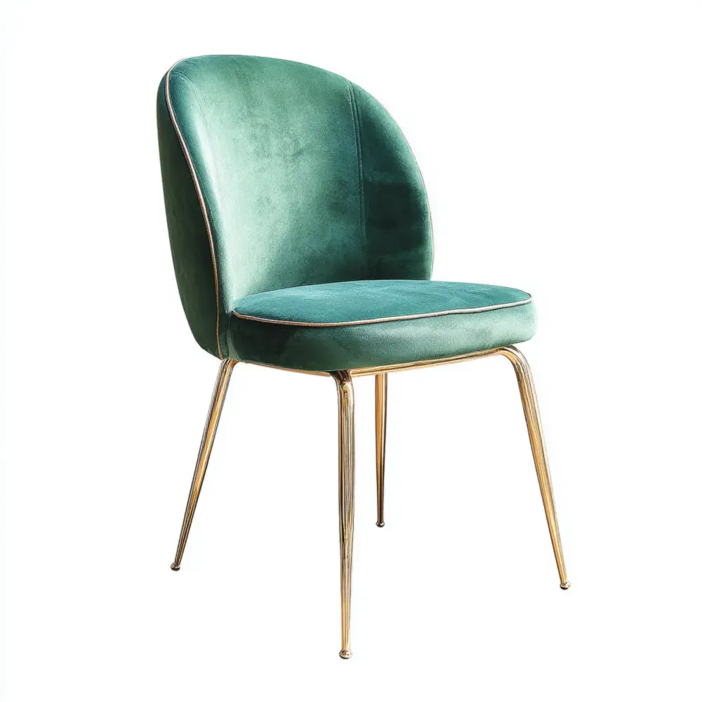 Esszimmerstuhl Samt Metallbeine - Grün