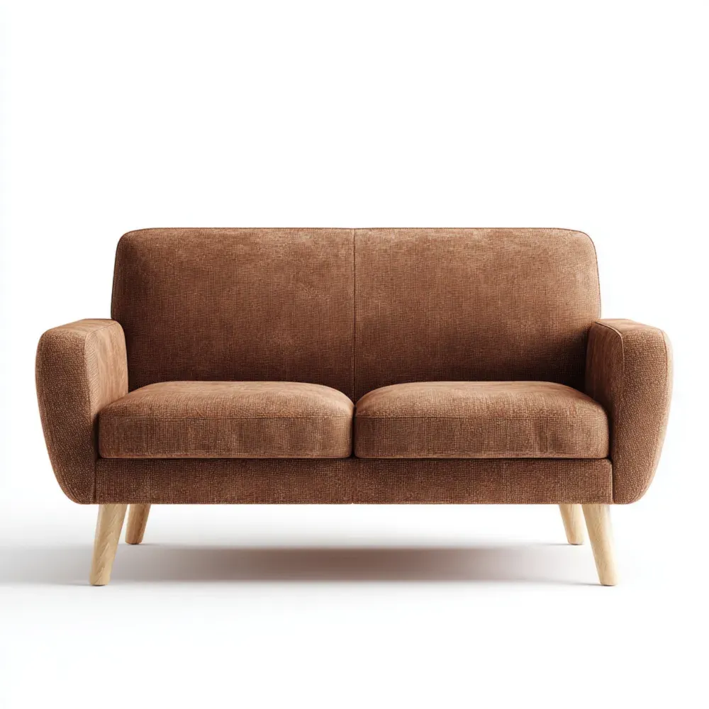 2-Sitzer Sofa Stoff Braun 140x80x85 cm